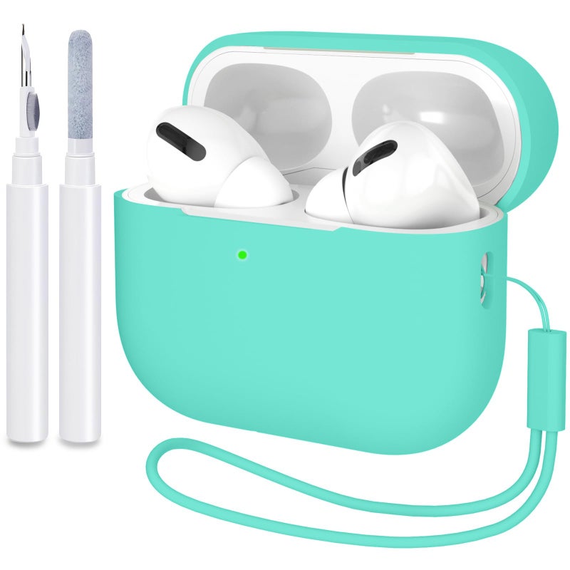 ATUAT for AirPods Pro 2nd Generation Case Cover(2022), Protective Soft Silicone Skin Accessories for Men Women Boys Girls for Apple AirPods Pro Gen 2, Front LED Visible-Mint Green/Turquiose - Image 1